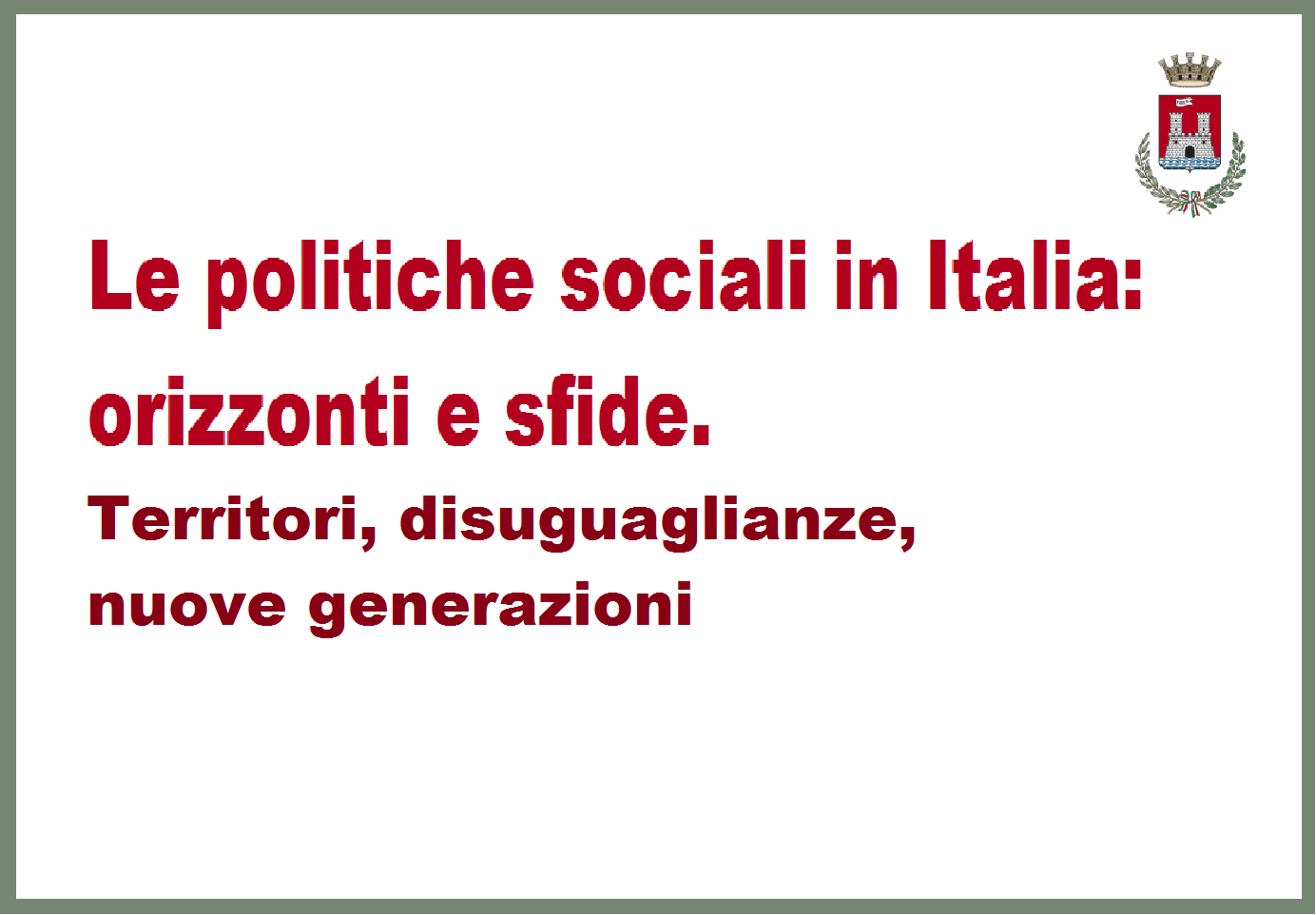 particolare del programma del Convegno su Le politiche sociali in Italia: orizzonti e sfide