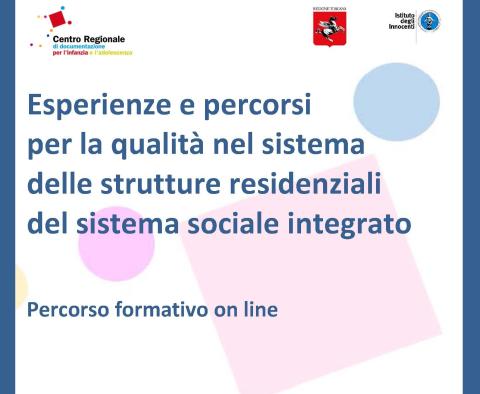 Percorso formativo - La qualità nel sistema delle strutture residenziali