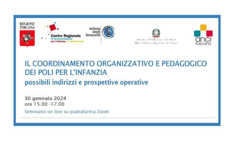 particolare del programma del seminario Il coordinamento organizzativo e pedagogico dei poli per l’infanzia del 30 gennaio 2024