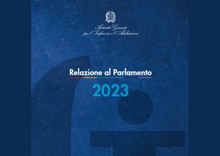 Relazione al parlamento dell'Autorità garante infanzia e adolescenza 2023, particolare della cover